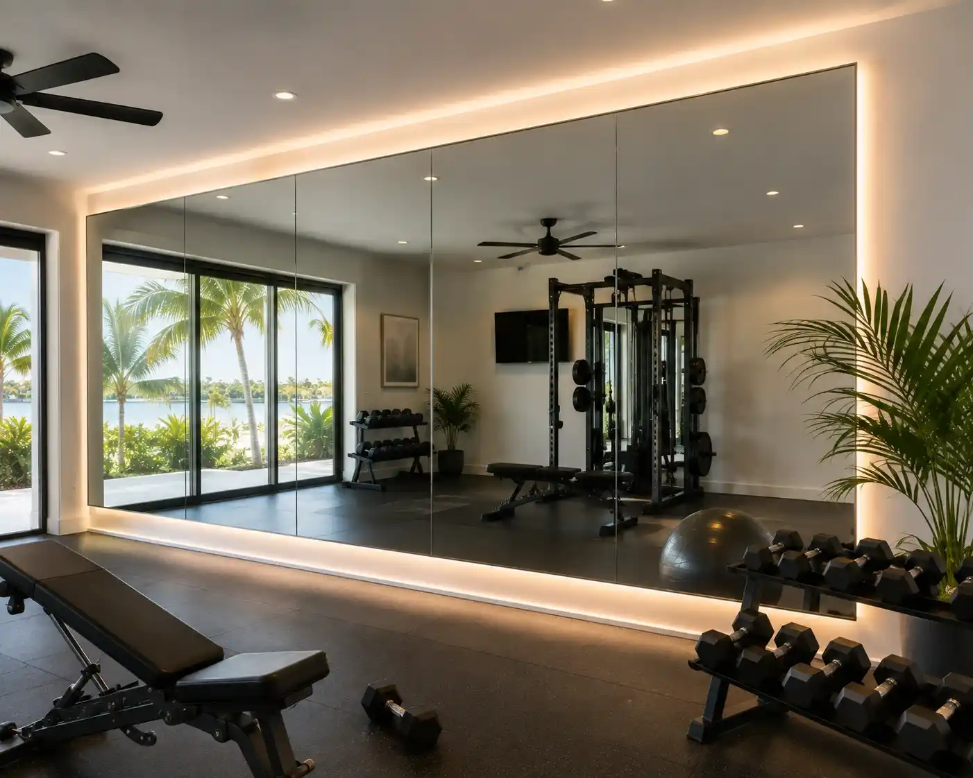 Home Gym Mirrors in Naples for Perfect Workout Experience