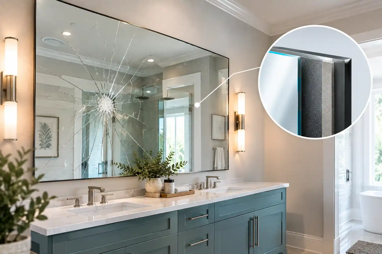 Large Wall Mirror Safety: How Backing Protects Against Heavy Impacts