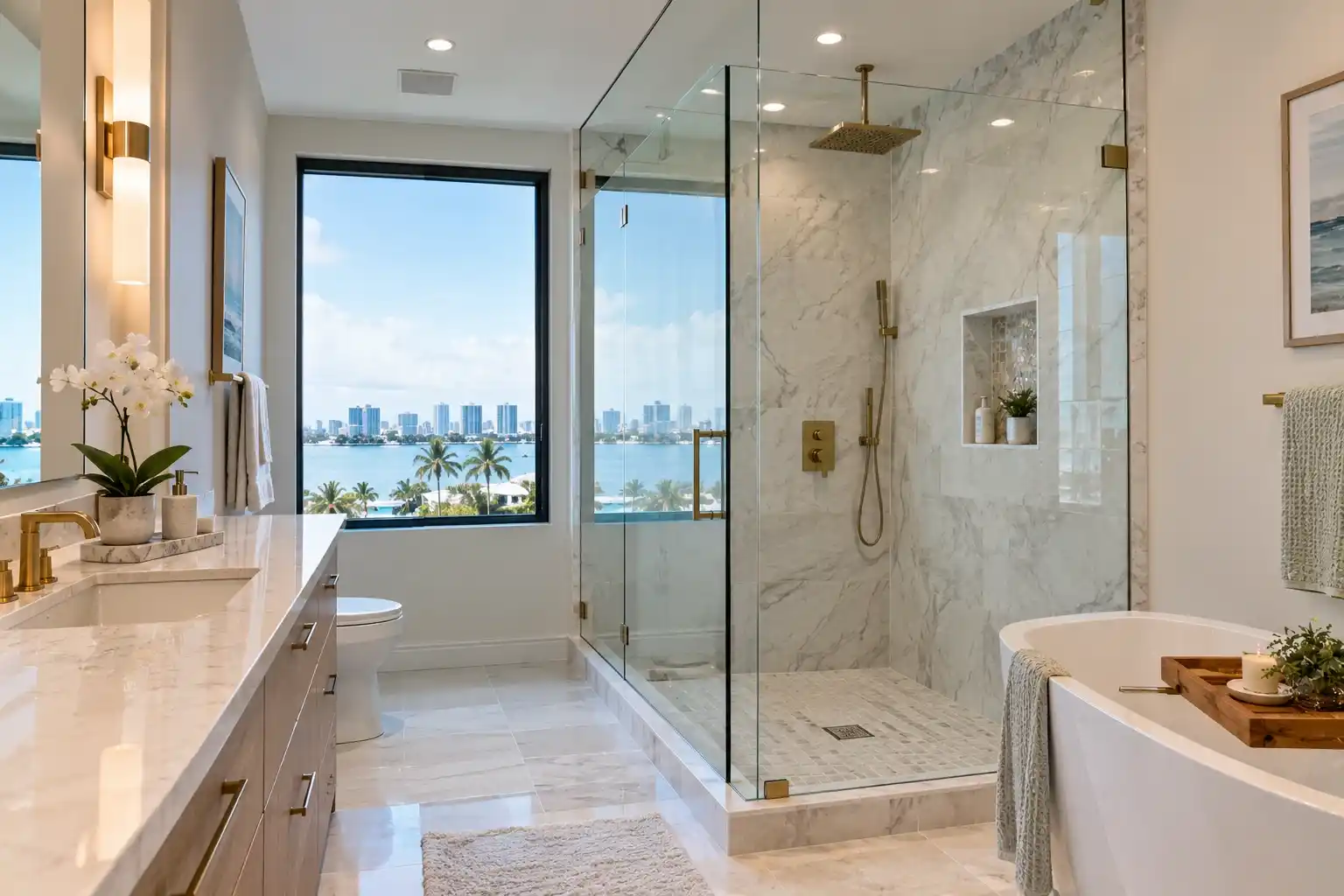 A Bathroom Makeover in Naples: A Park Shore Condo's Heavy Glass Transformation