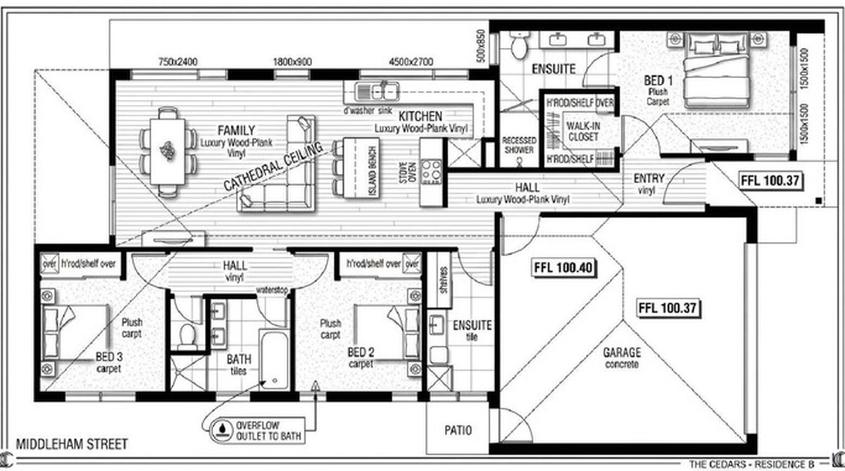 Floor plan for Middleham Street