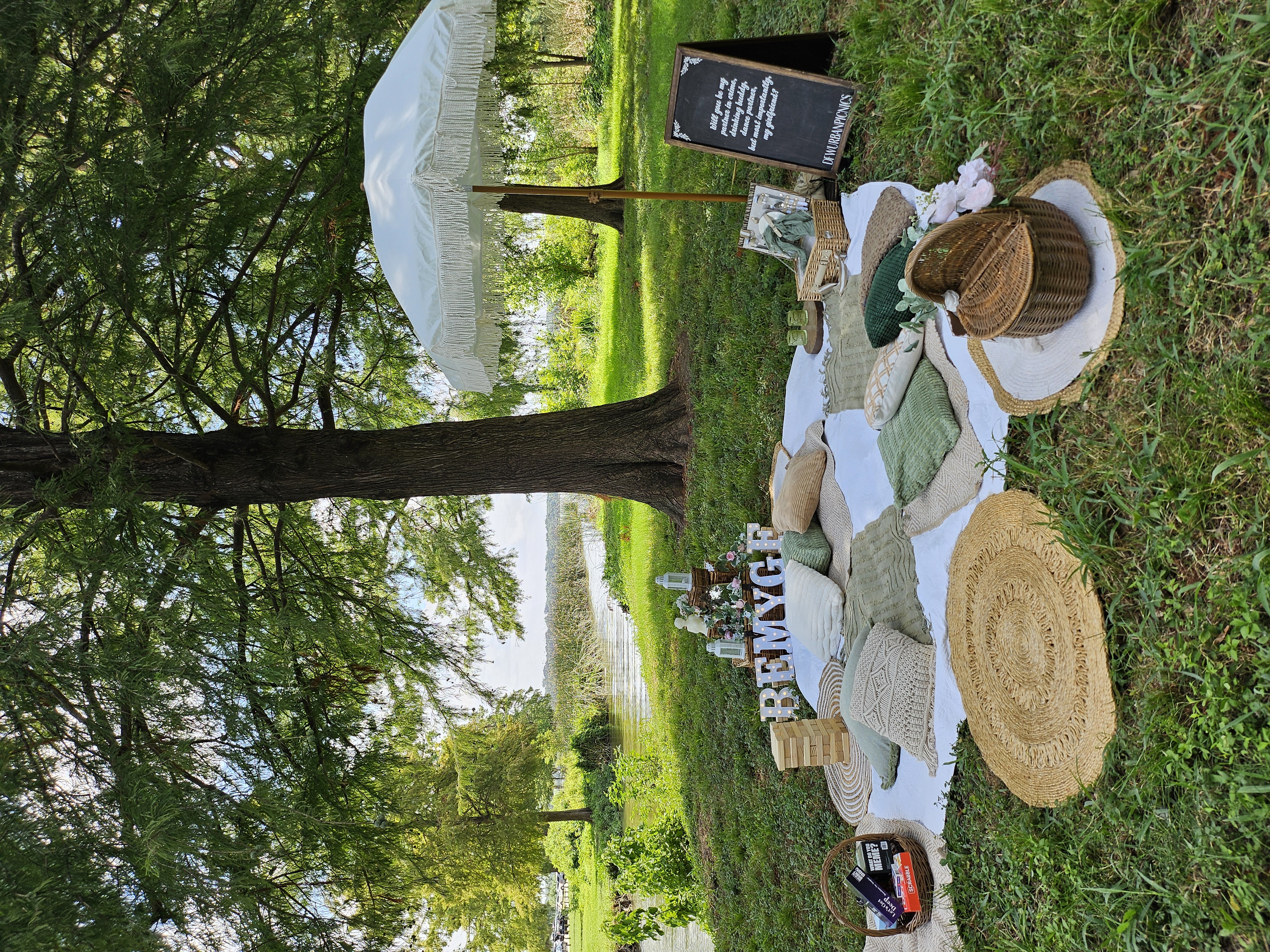 Traditional boho lounge picnic