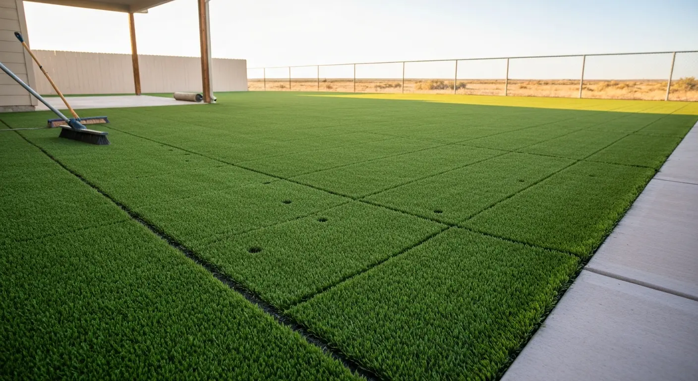 Residential artificial turf installation