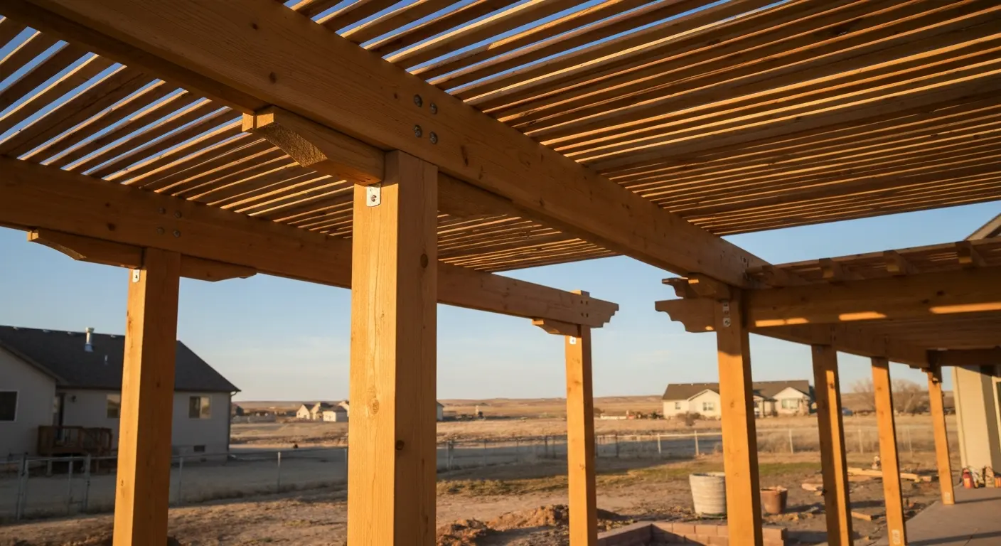 Wood pergola installation