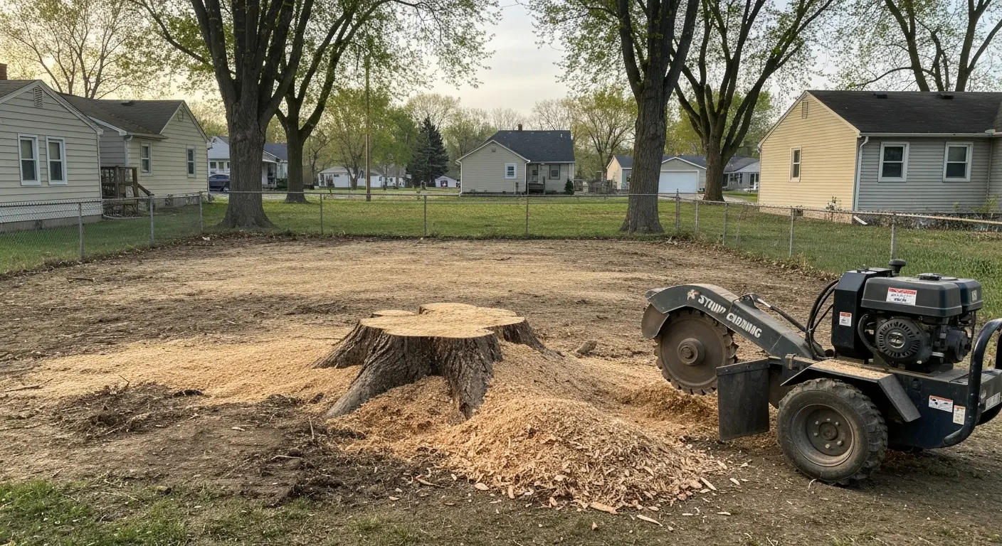 Stump grinding service