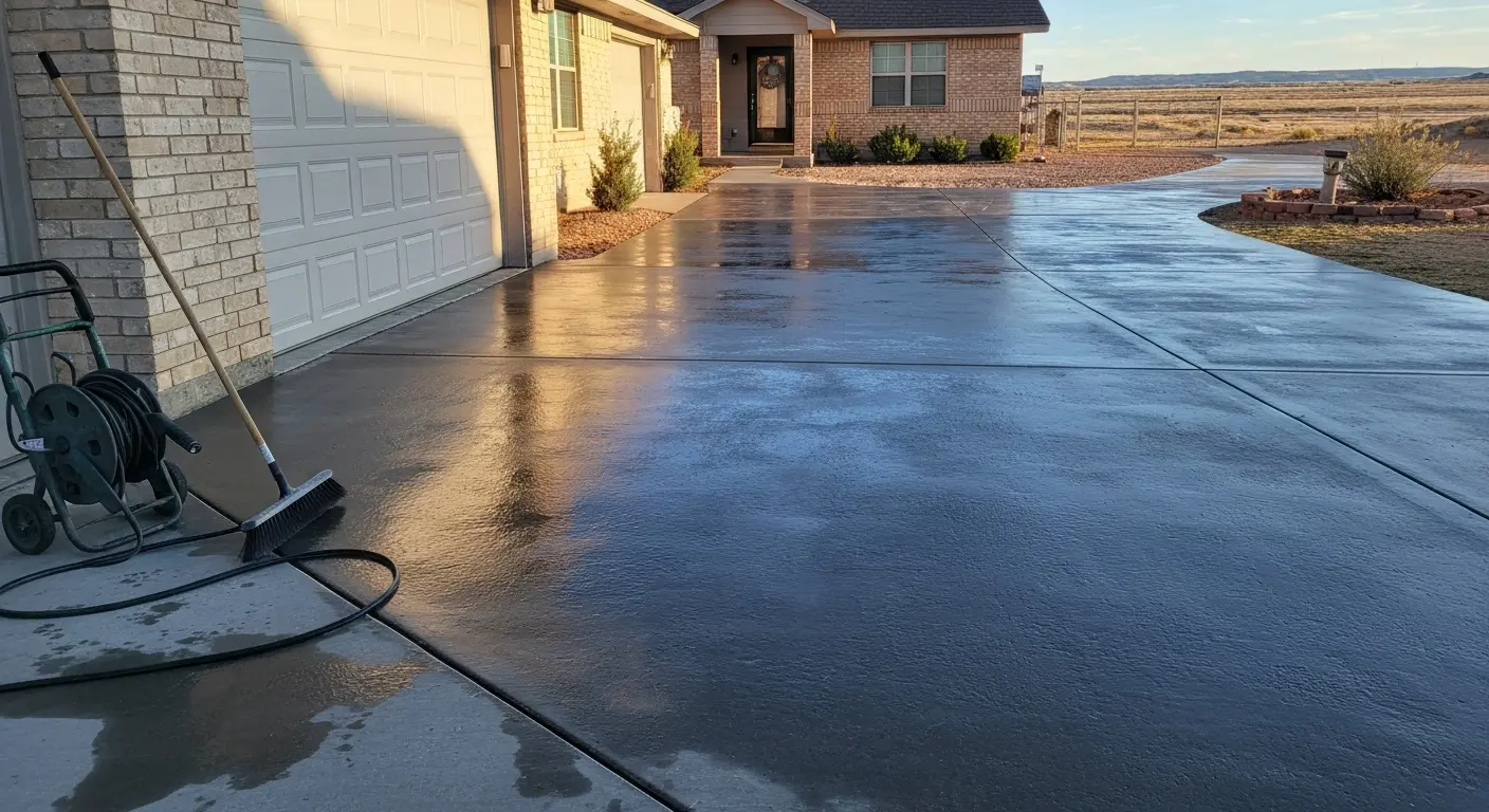 Concrete driveway