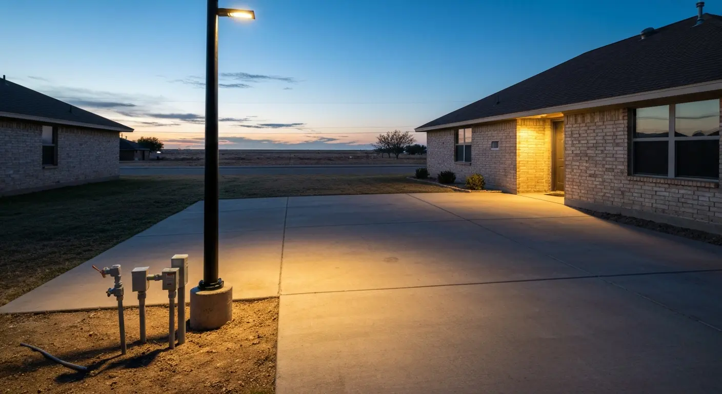 Pole light installation