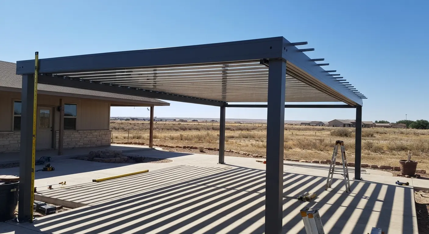Metal pergola installation