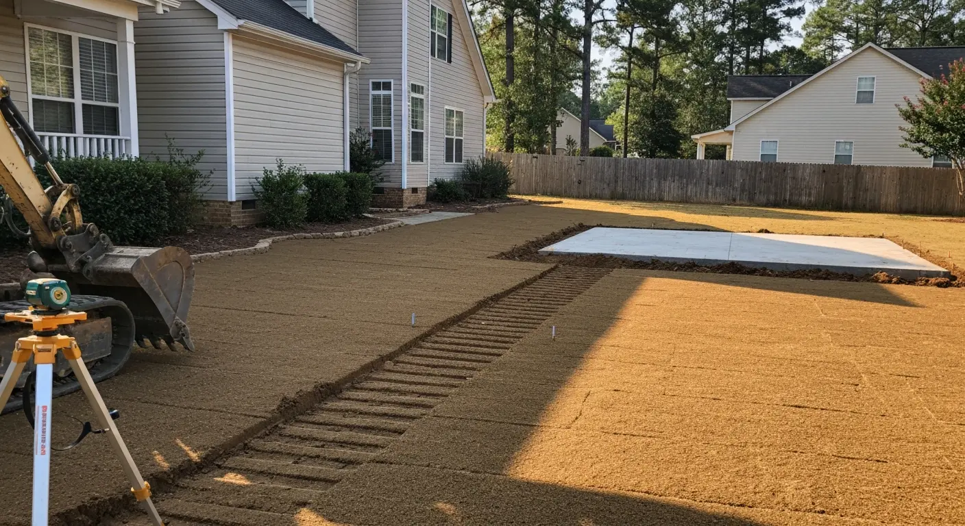 Landscape grading and leveling