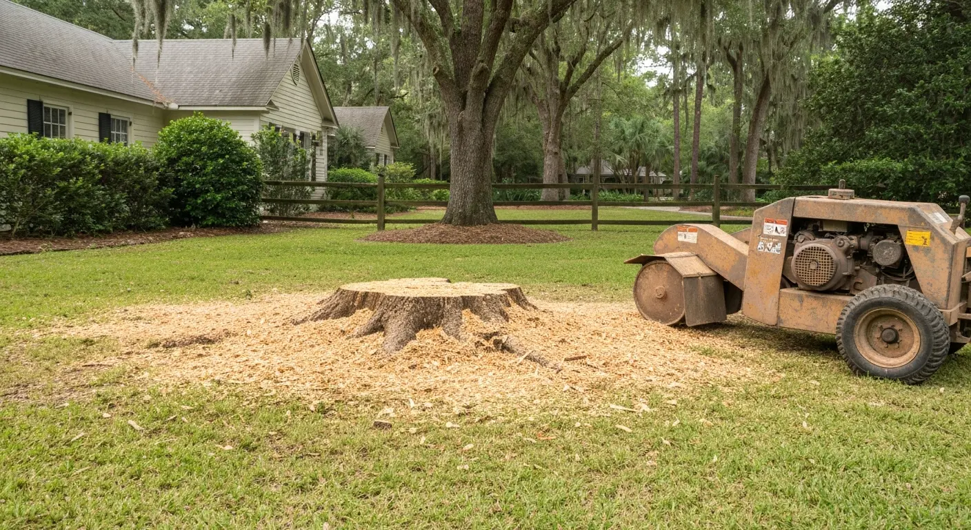 Stump grinding service