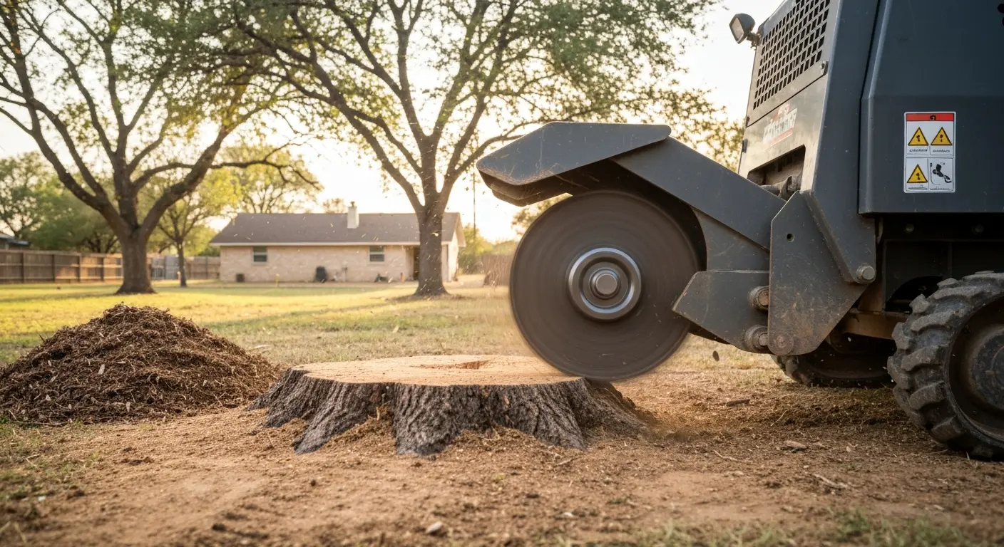 Stump grinding in Midland yards