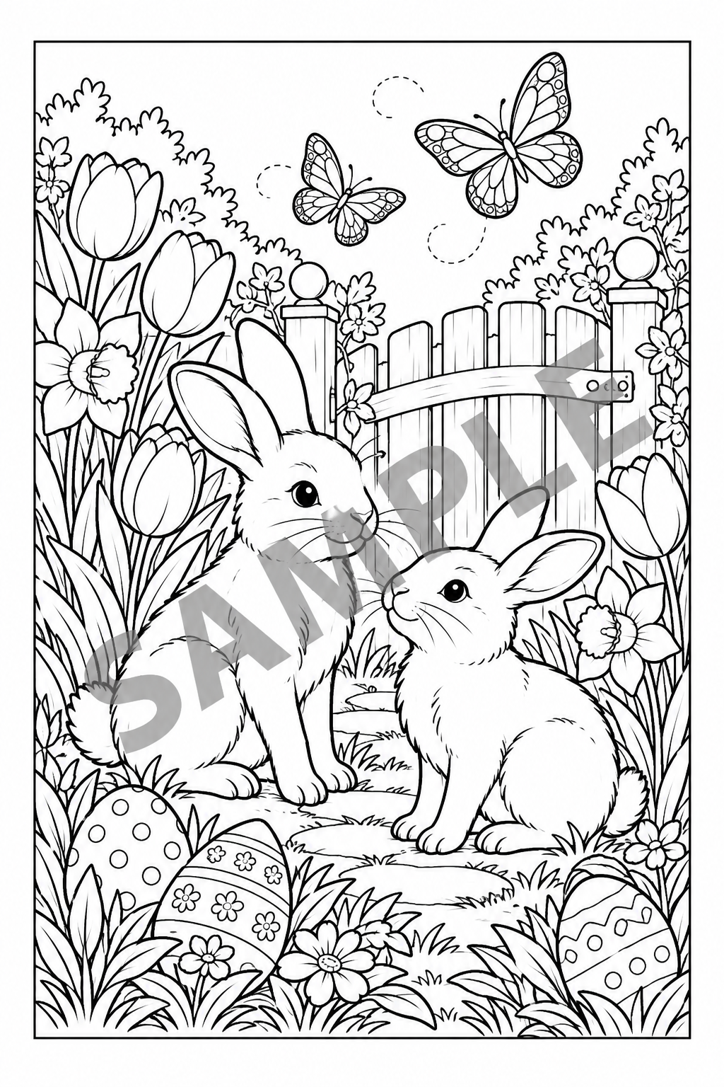 Samples — An Easter Garden — Garden Rabbits