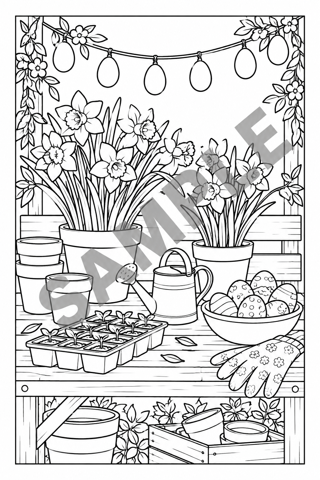 Samples — An Easter Garden — Potting Bench