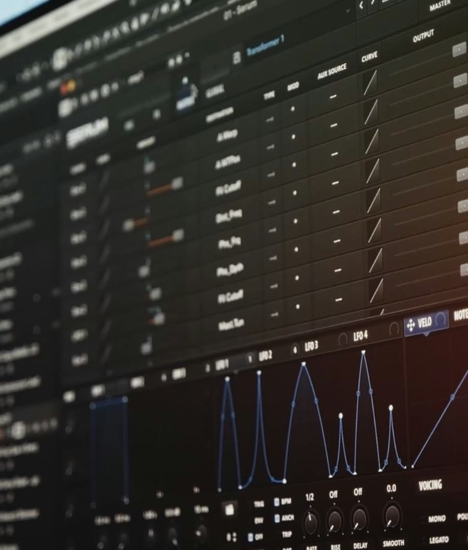 Detalle de un proceso de diseño sonoro dentro del software de producción