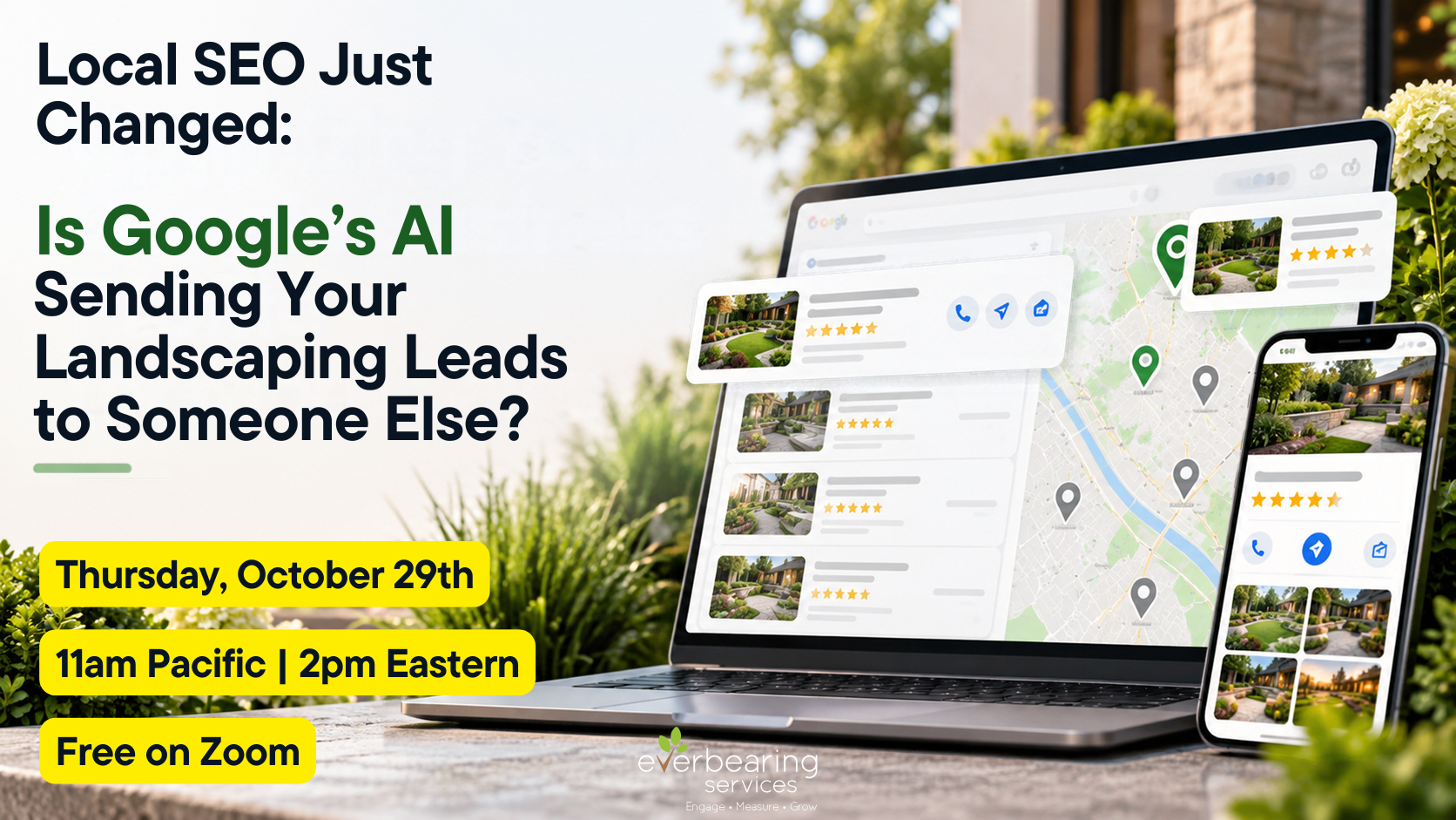 Webinar announcement- Google Ads vs. LSAs: Choosing the Right Mix for Your Landscaping Business