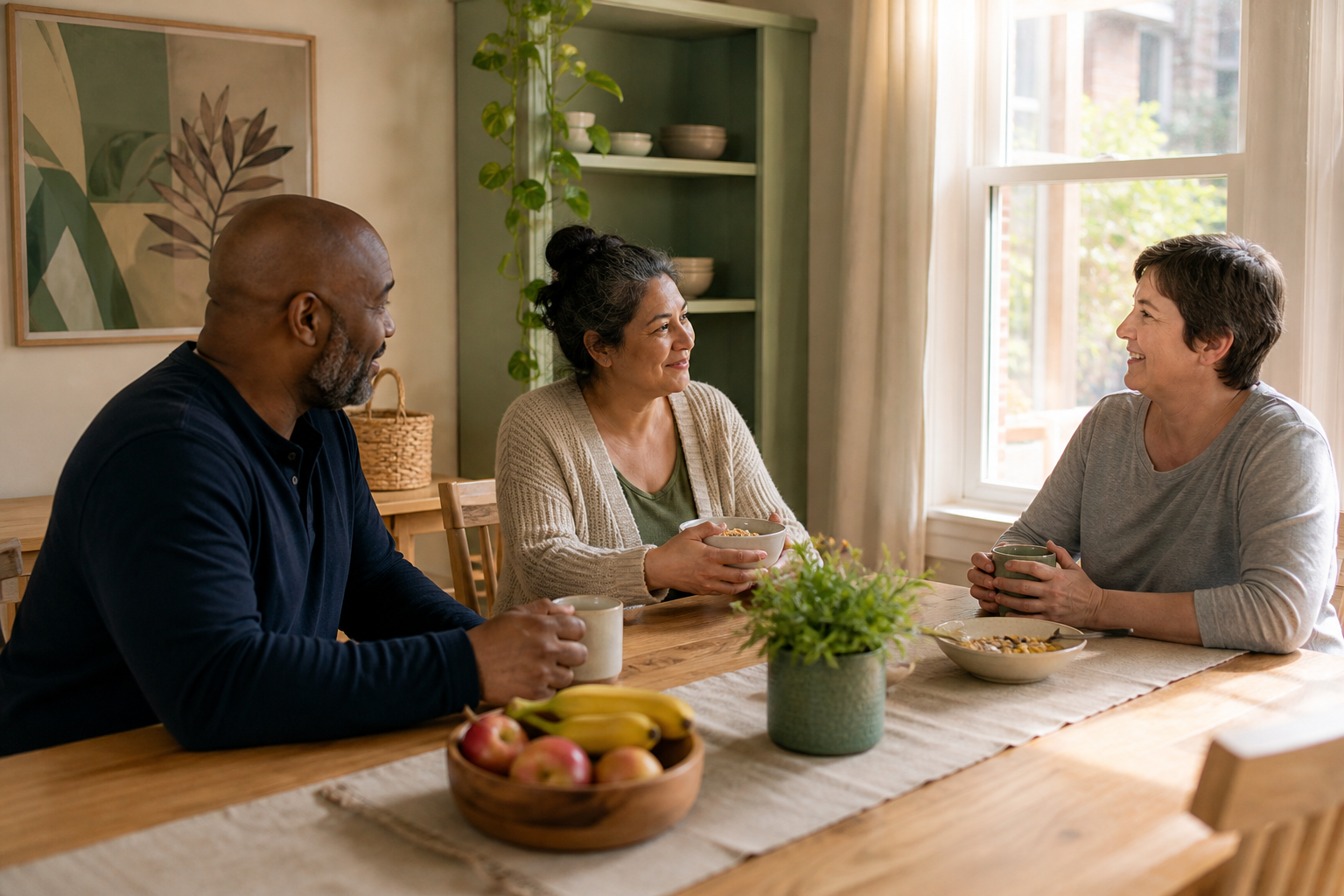 Residents in the group living space