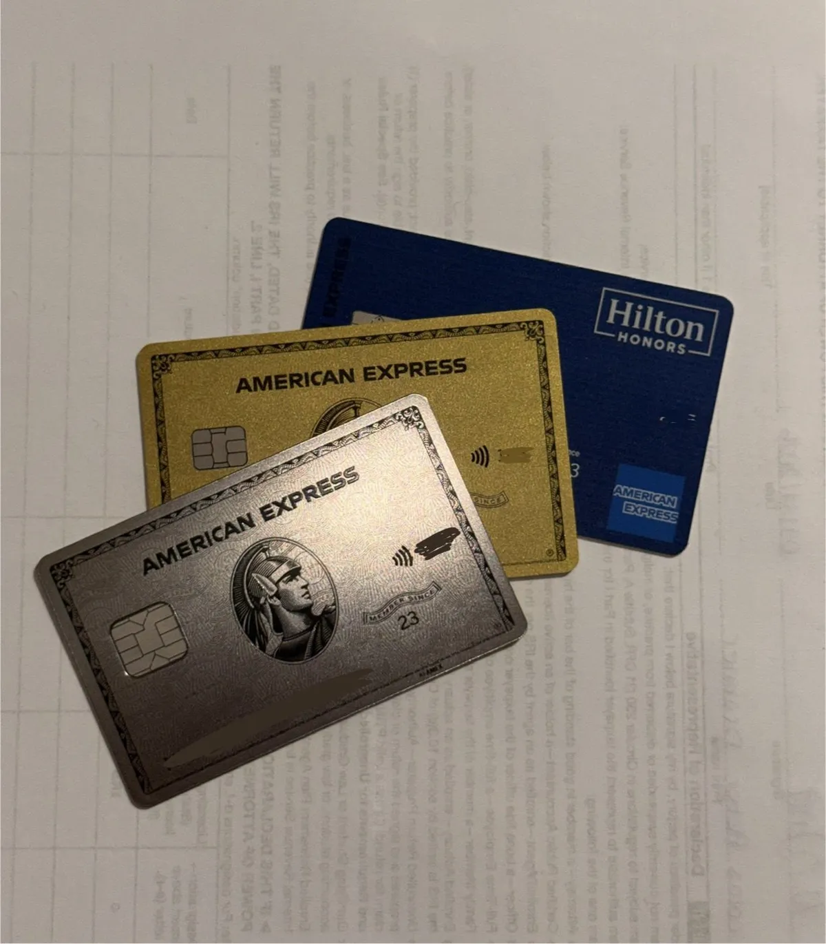 Amex Platinum, Gold and Hilton in the mailbox