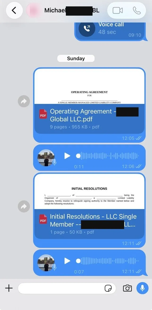 Operating Agreement and Initial Resolutions