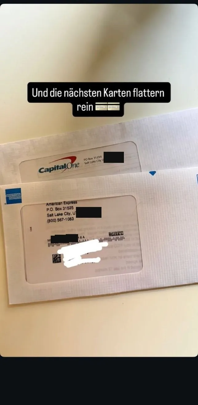 Capital One and Amex cards in the mailbox