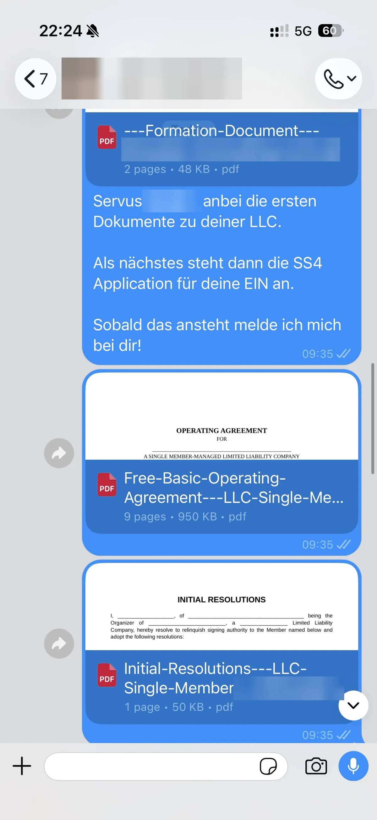 Formation documents in, the EIN is next