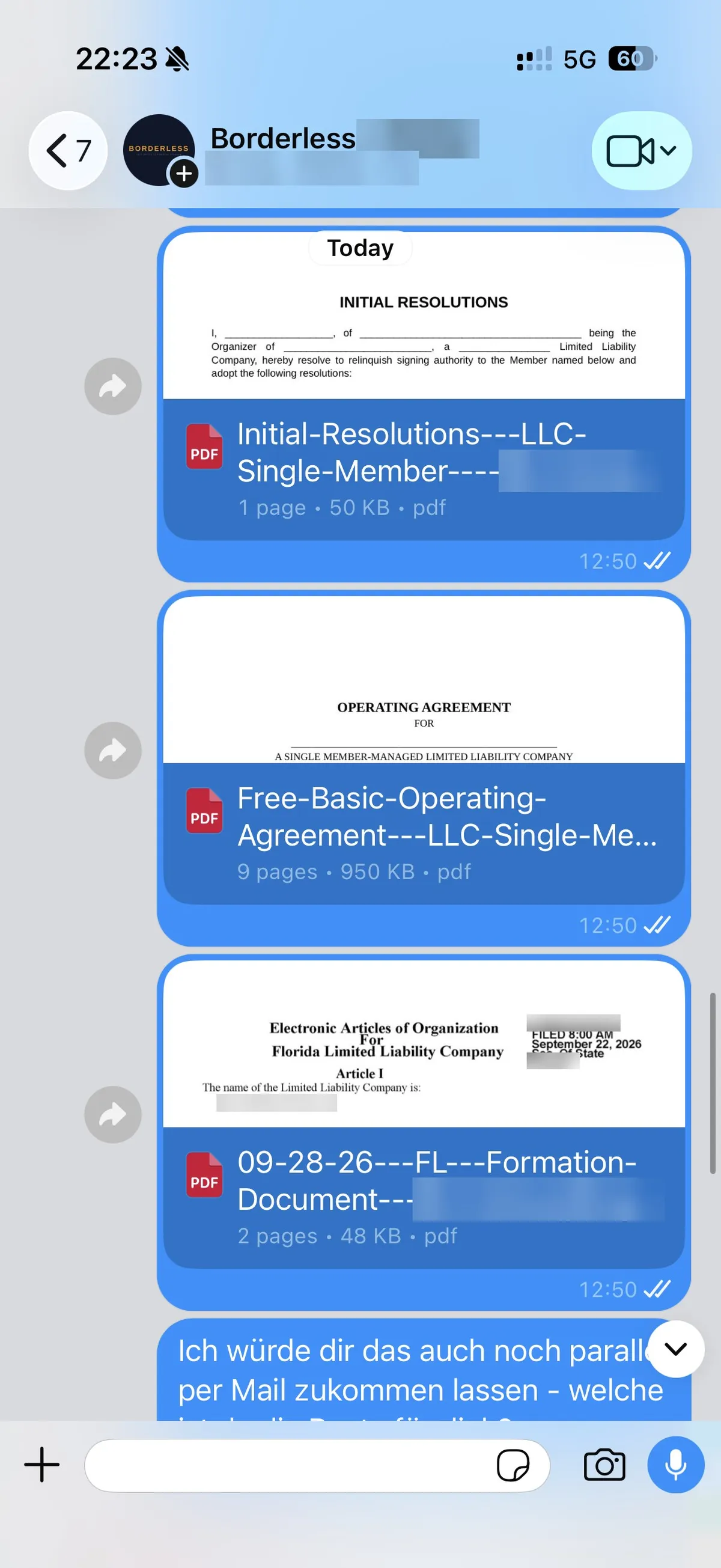Florida LLC formed: every document right in the chat