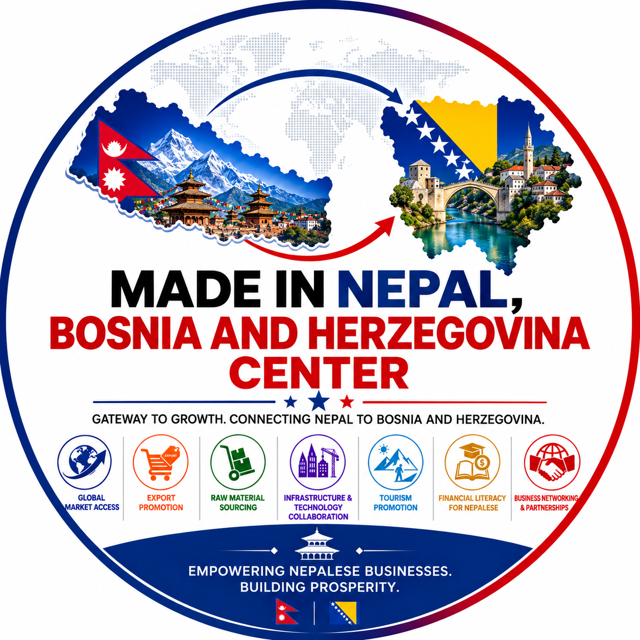 Made in Nepal, Bosnia and Herzegovina Center logo