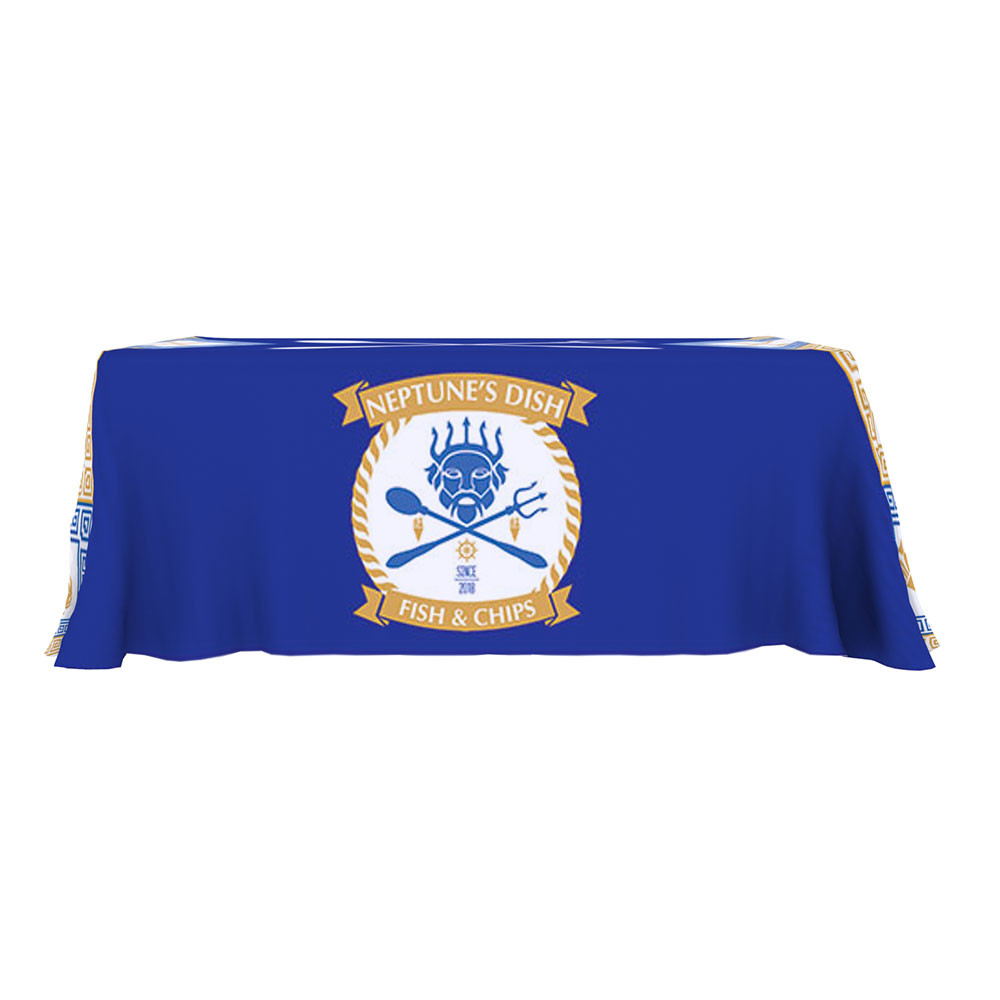 Custom table cloths for trade shows vendor booths events and branded displays