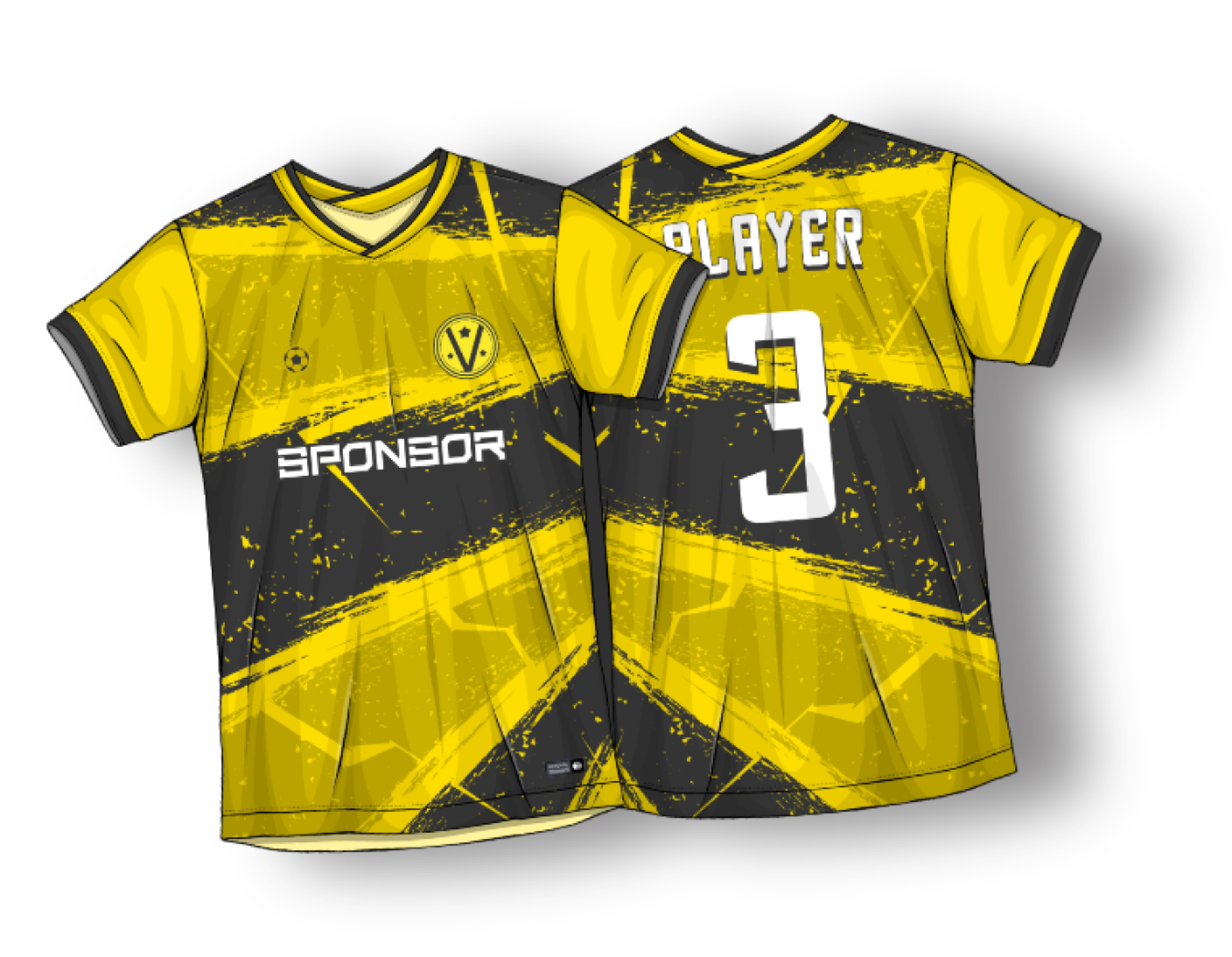 Full custom BeeGraphix sublimation uniforms with team logos colors and patterns