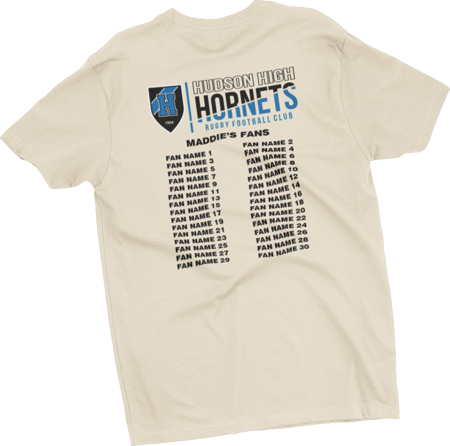 Fan Fundraiser custom shirt example
