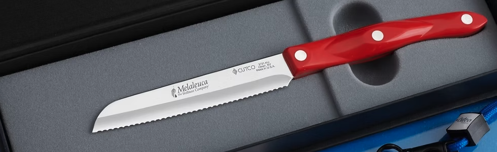 Santoku Trimmer w/ Mockup in Red Handle