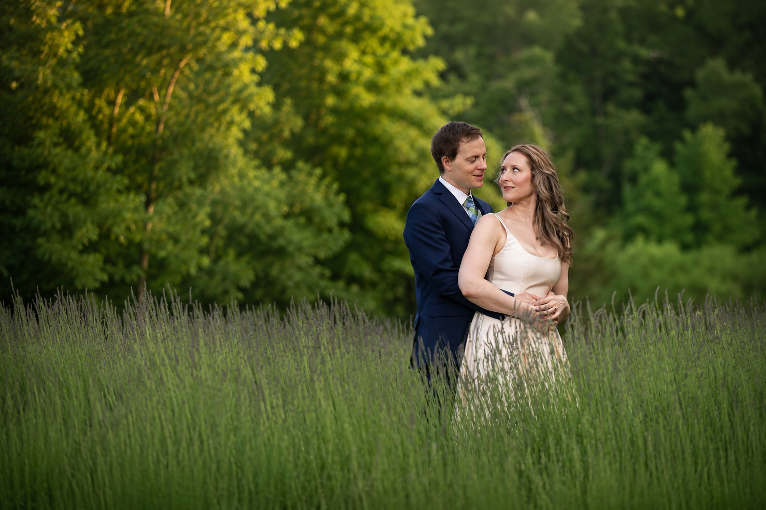 Outdoor wedding ceremony surrounded by nature