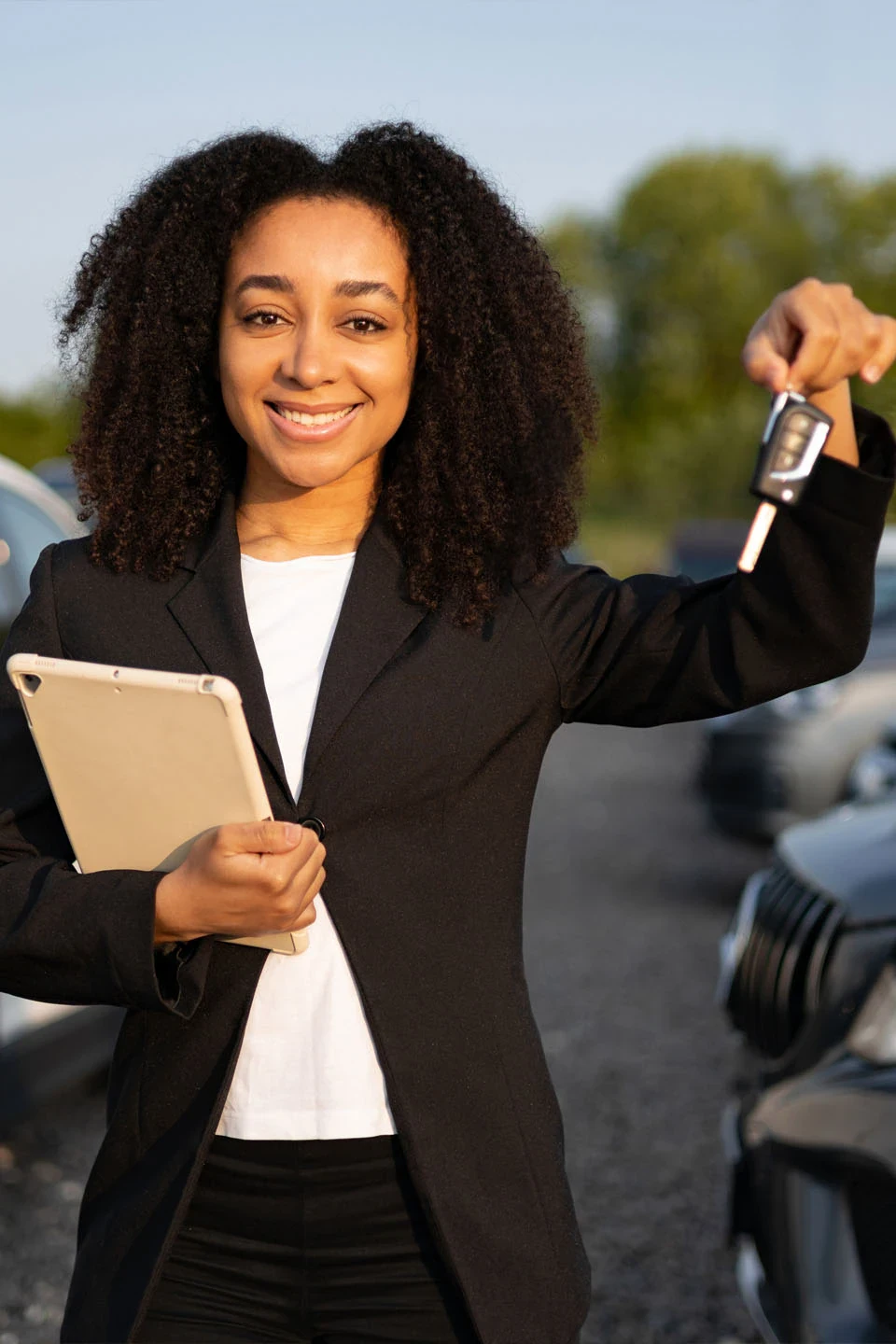 Customer with car
