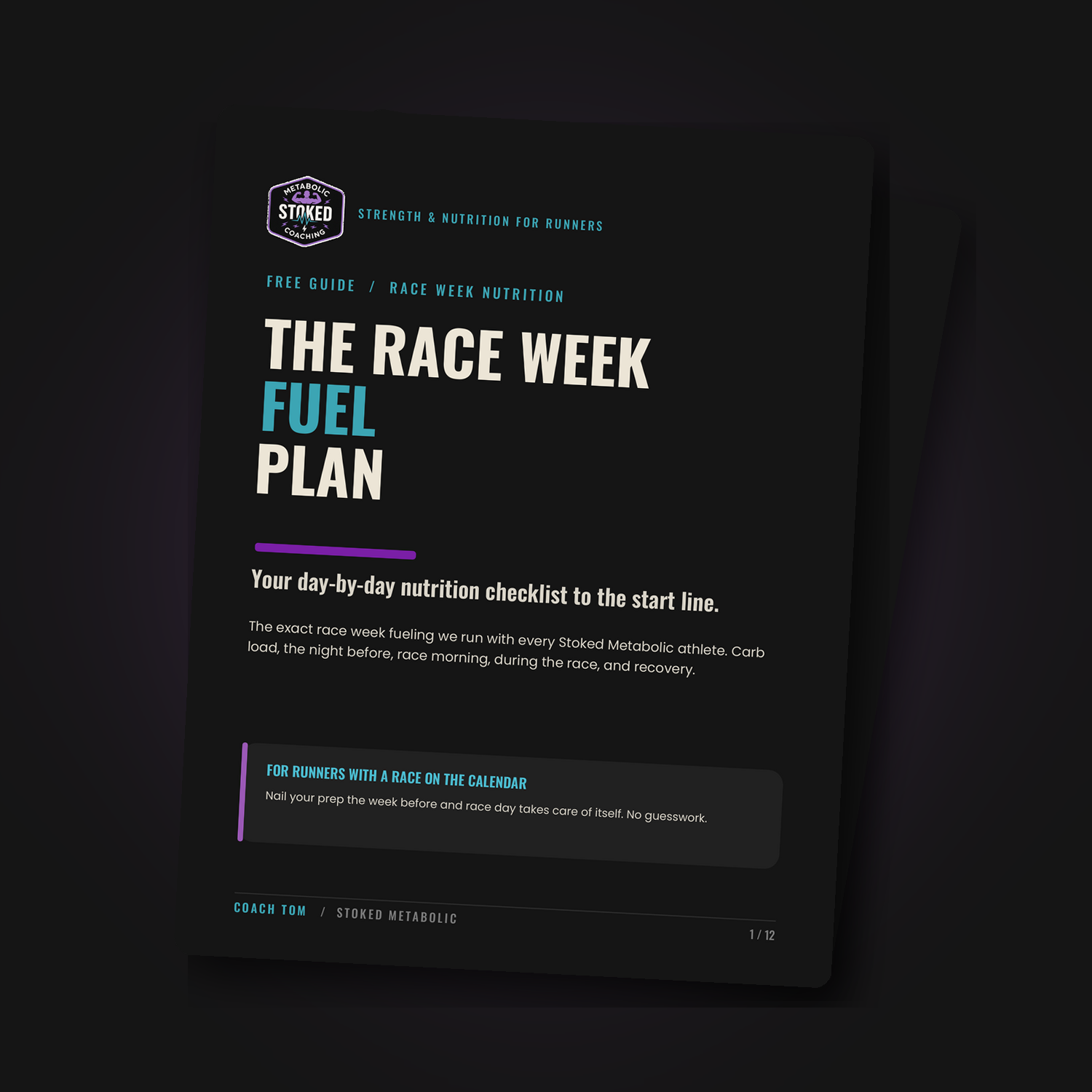 The Race Week Fuel Plan