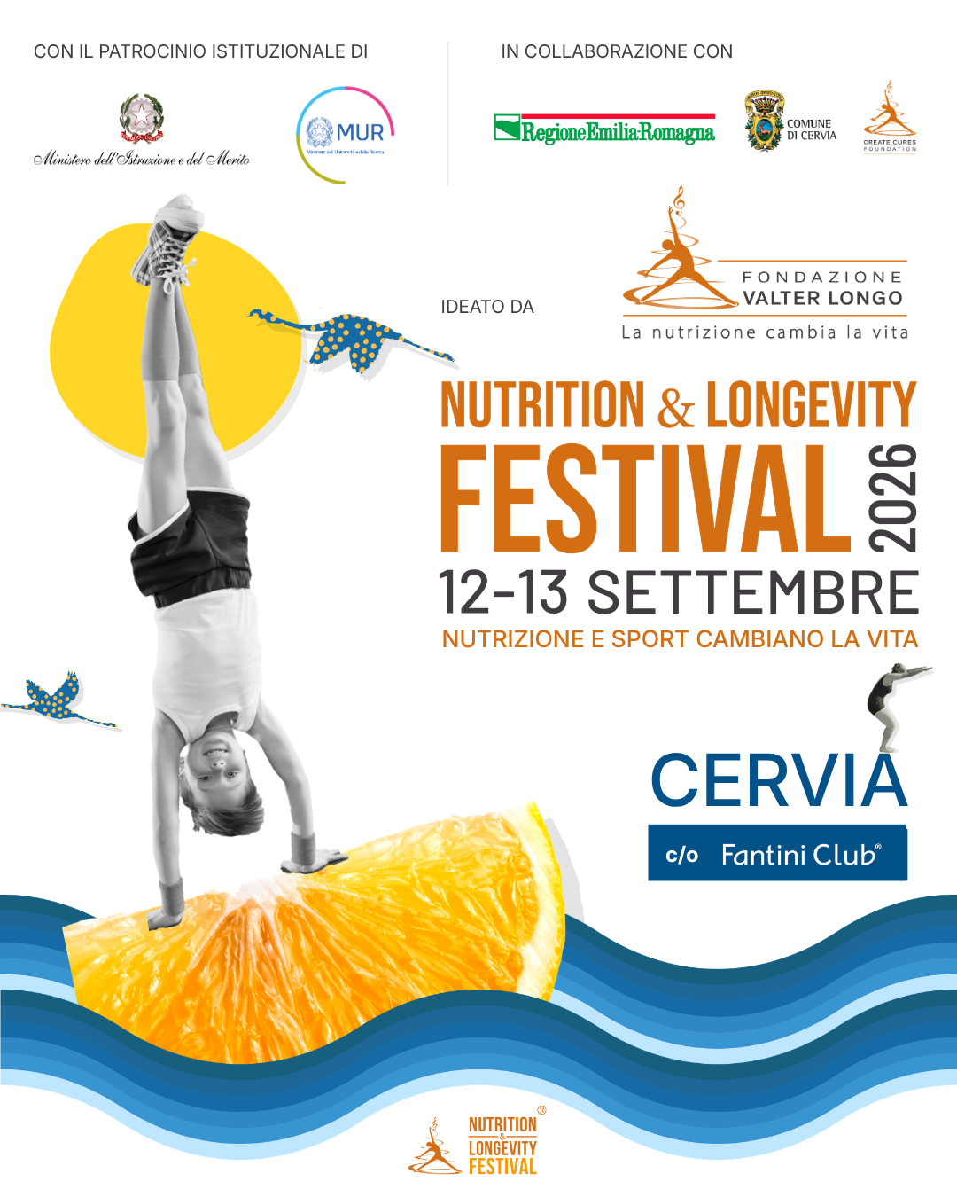 Locandina ufficiale Nutrition & Longevity Festival 2026 — 12-13 settembre, Cervia