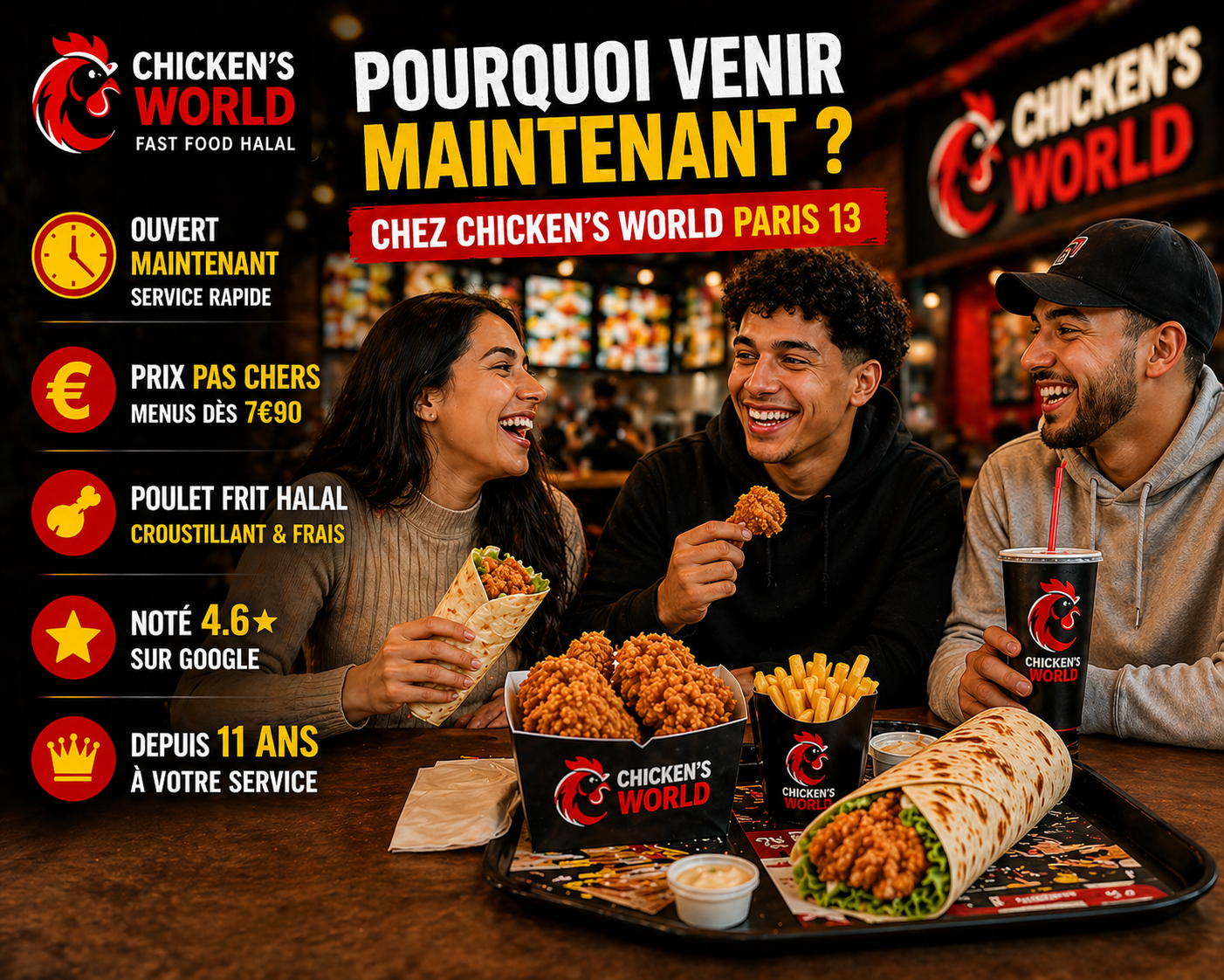 Fast food halal Paris 13 Olympiades – ouvert maintenant, rapide et pas cher