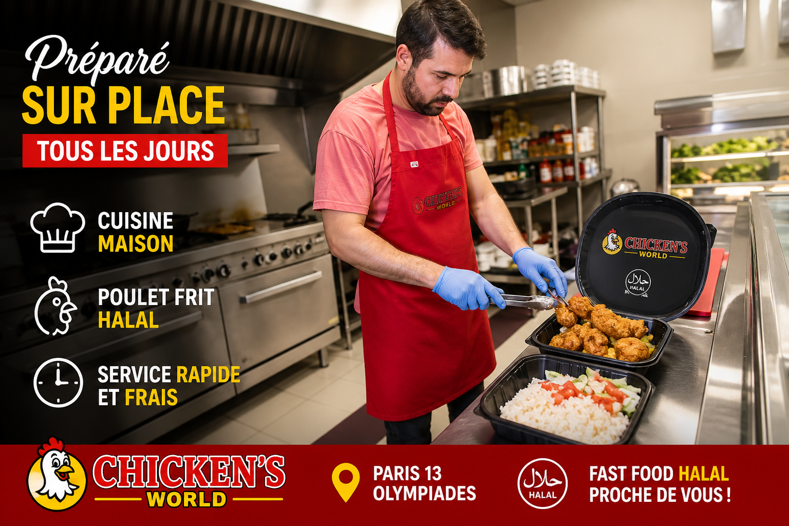 fast food halal Paris 13 poulet frit croustillant Olympiades Avenue d’Ivry Tolbiac