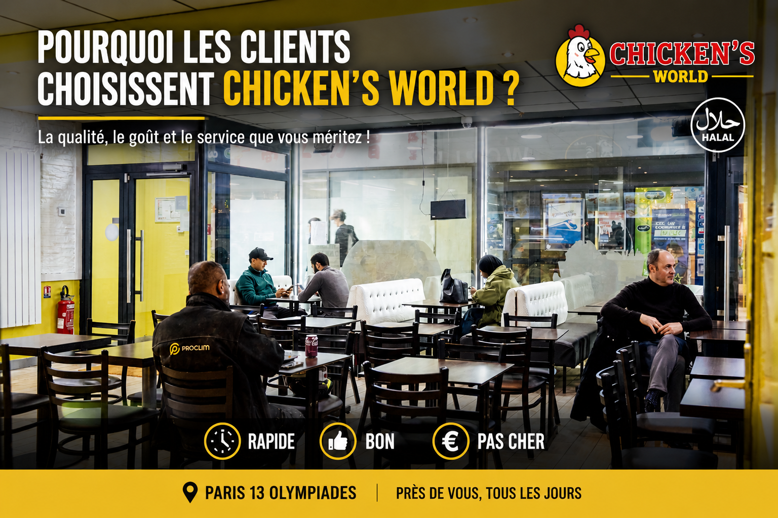 fast food halal Paris 13 poulet frit croustillant Olympiades Avenue d’Ivry Tolbiac