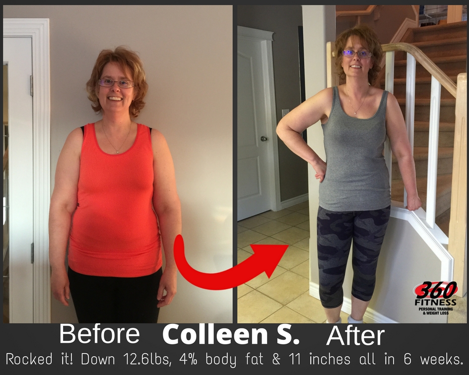 Colleen S. client transformation at 360 Fitness Red Deer