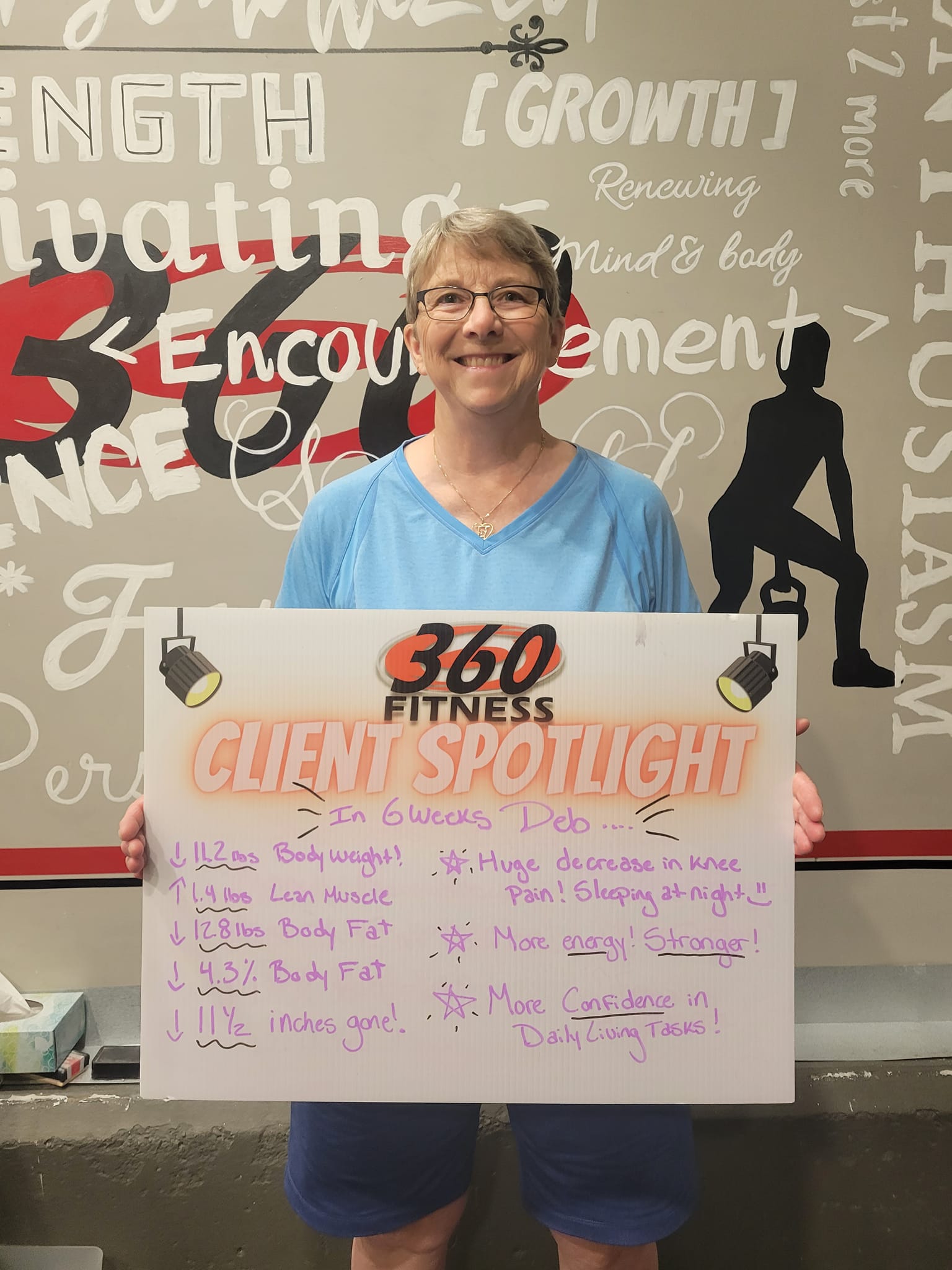 Coach guiding a member through a Fit Over 50 workout