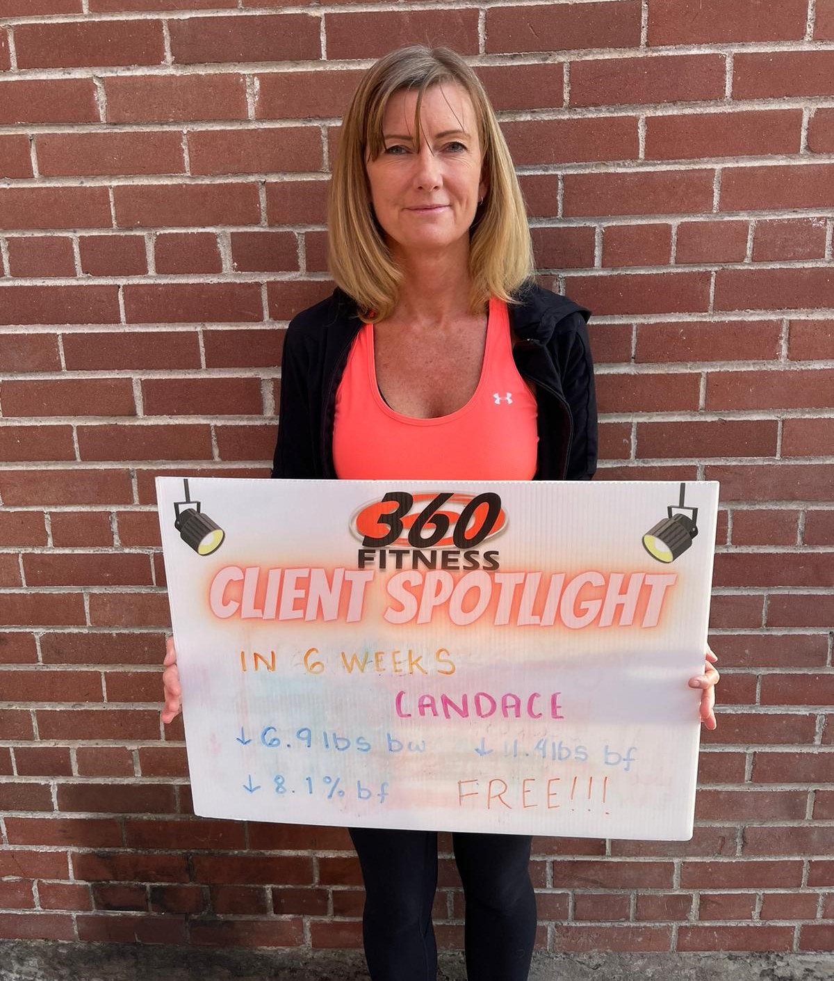 Candace before and after, 360 Fitness Red Deer