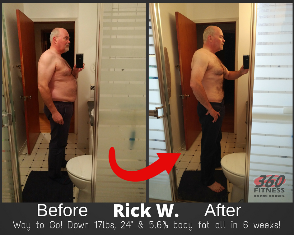 Rick W. before and after, 360 Fitness Red Deer