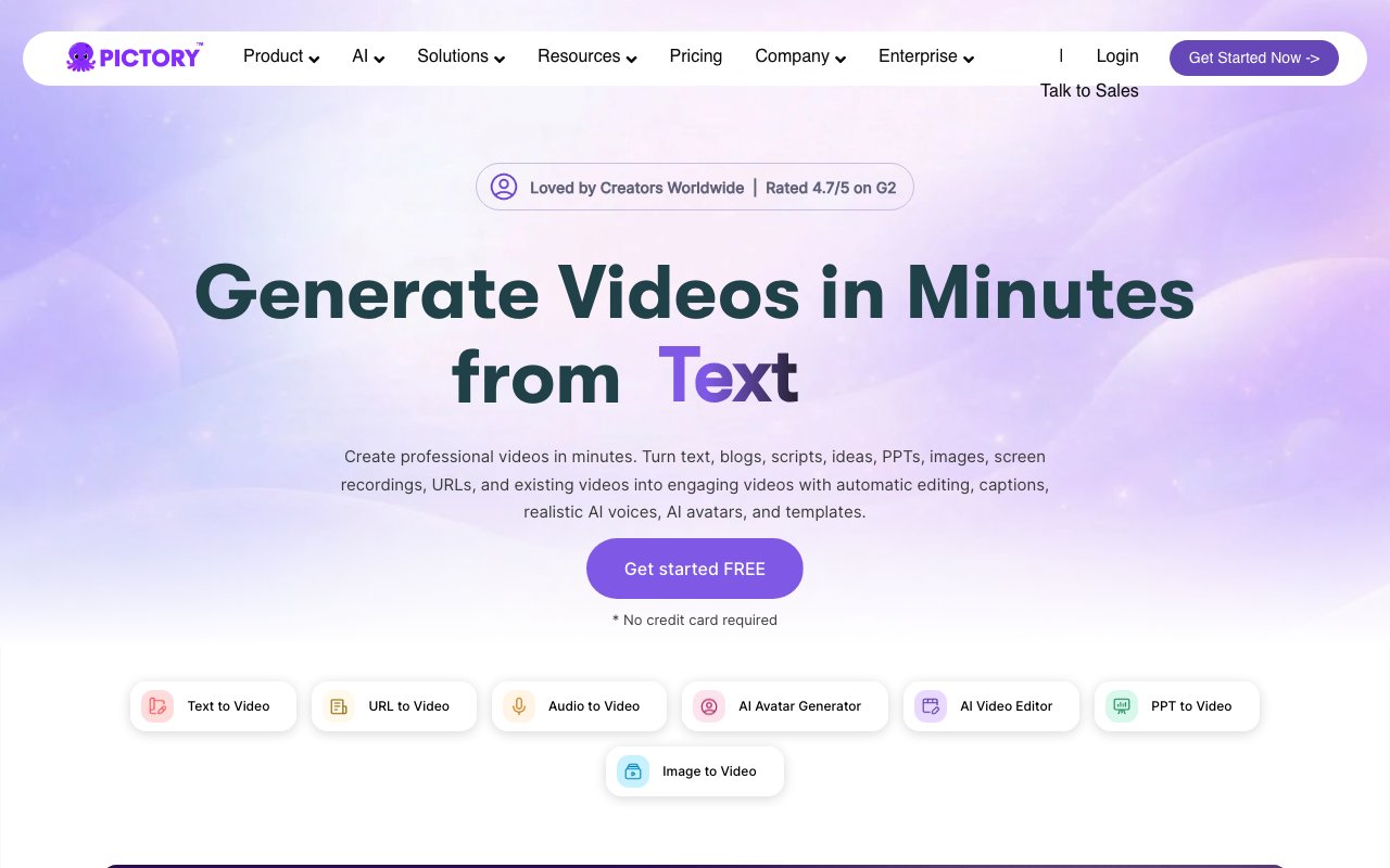Pictory text to video AI