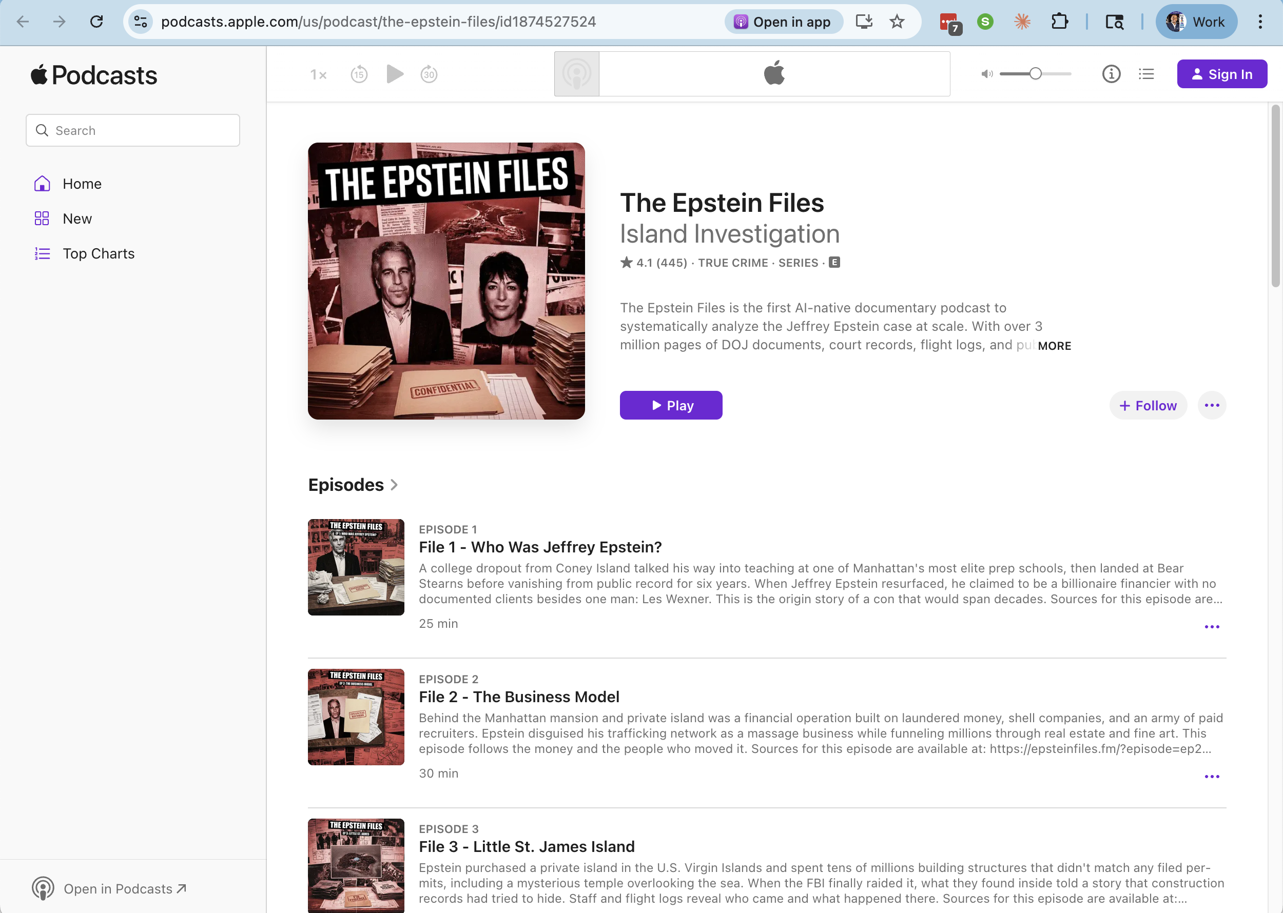 Epstein podcast screenshot