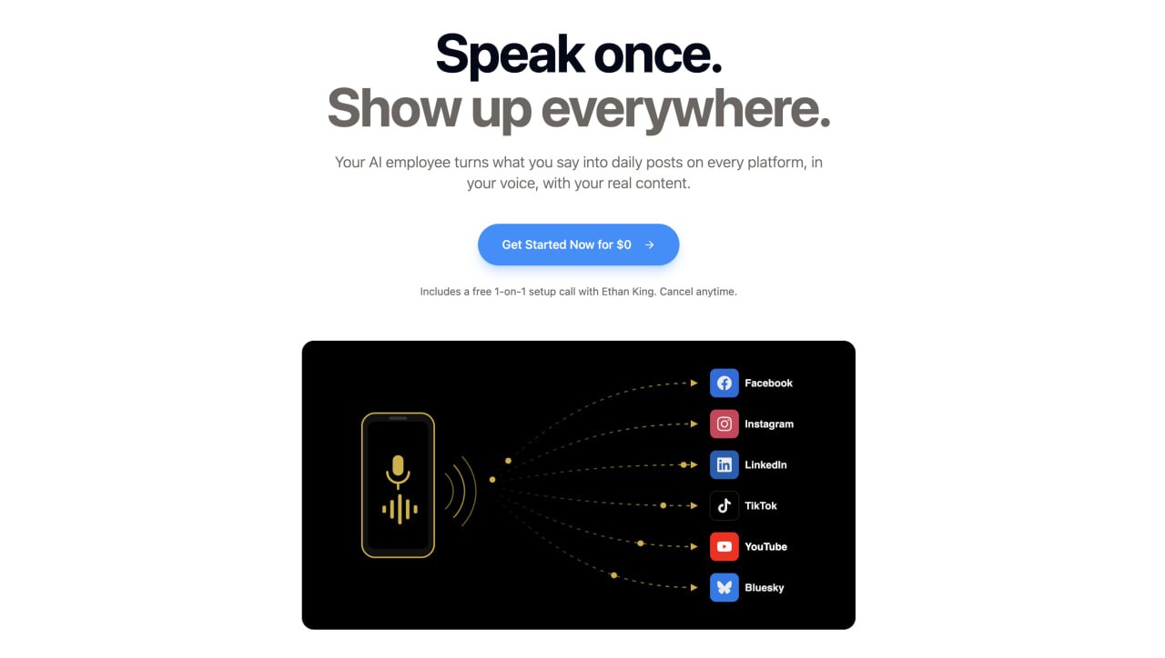 Social Media Automated, the setup Ethan King uses for AI agent social posting