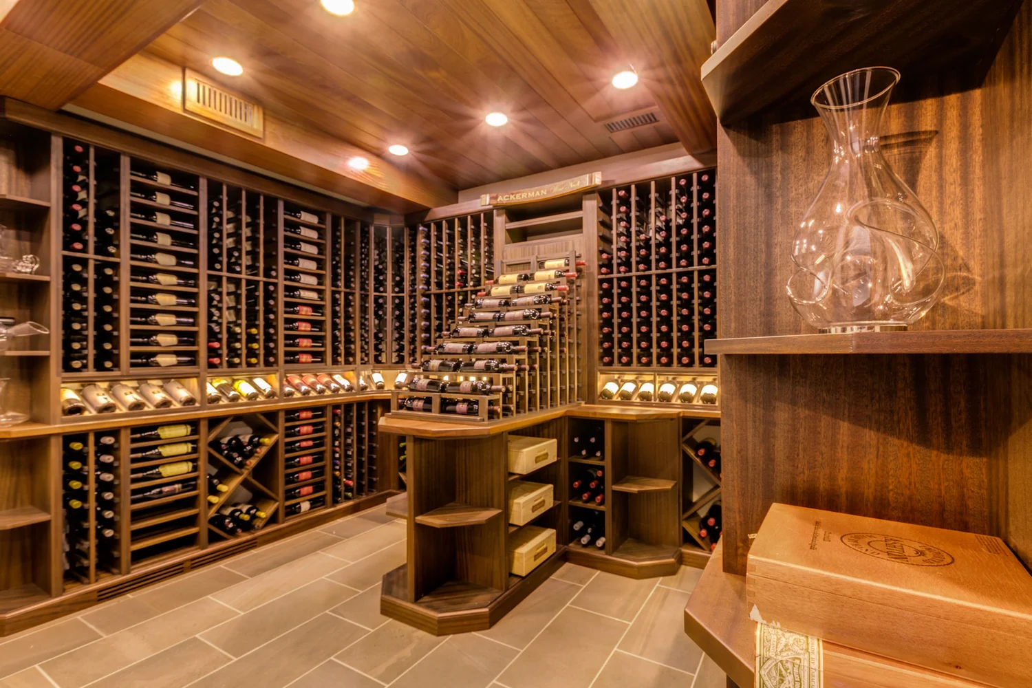 High-end home renovation with luxury wine storage