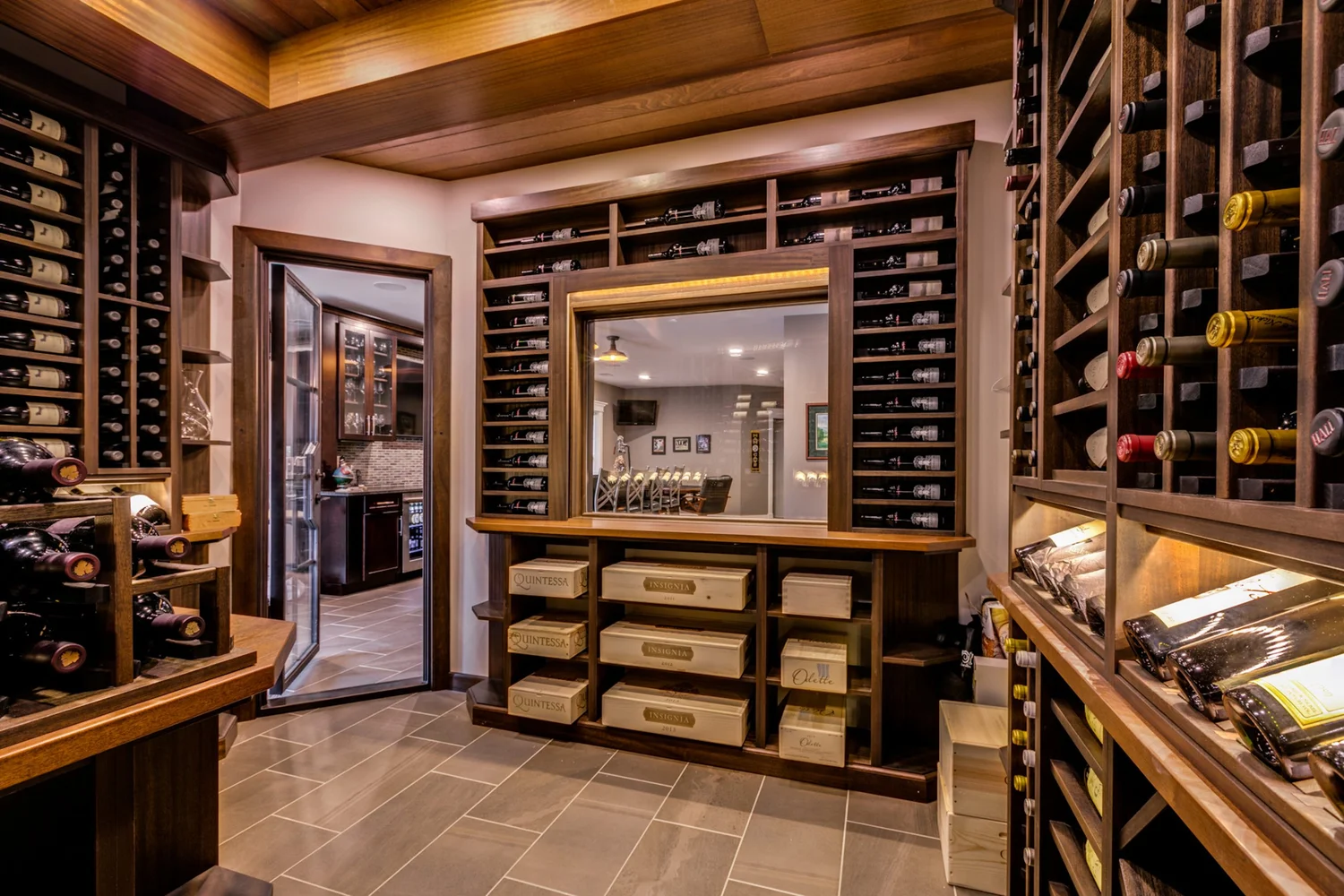 Custom cellar millwork and bottle presentation