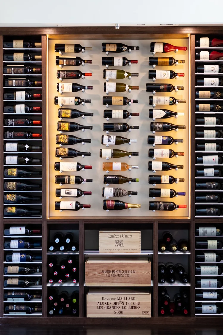 High-end wine cellar renovation with custom racking