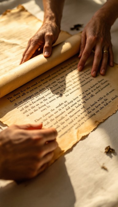 Ancient wisdom scroll background