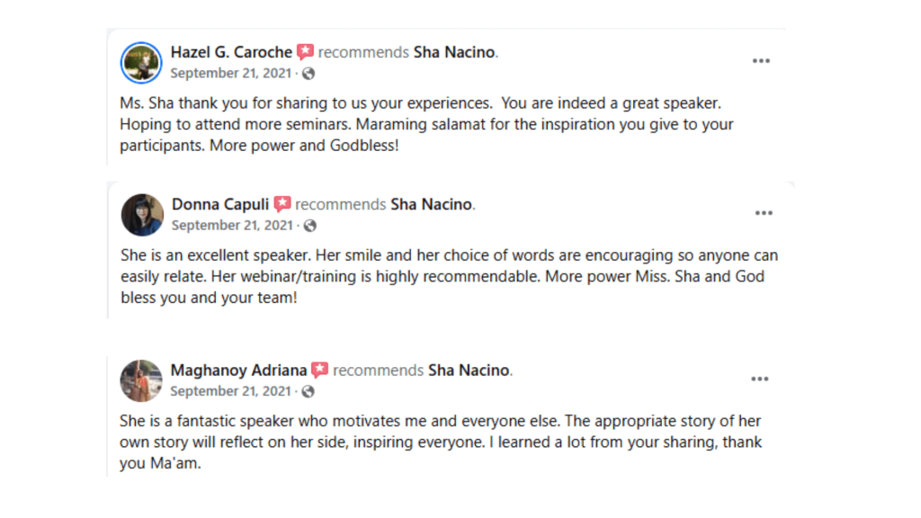 Testimonial screenshot 1