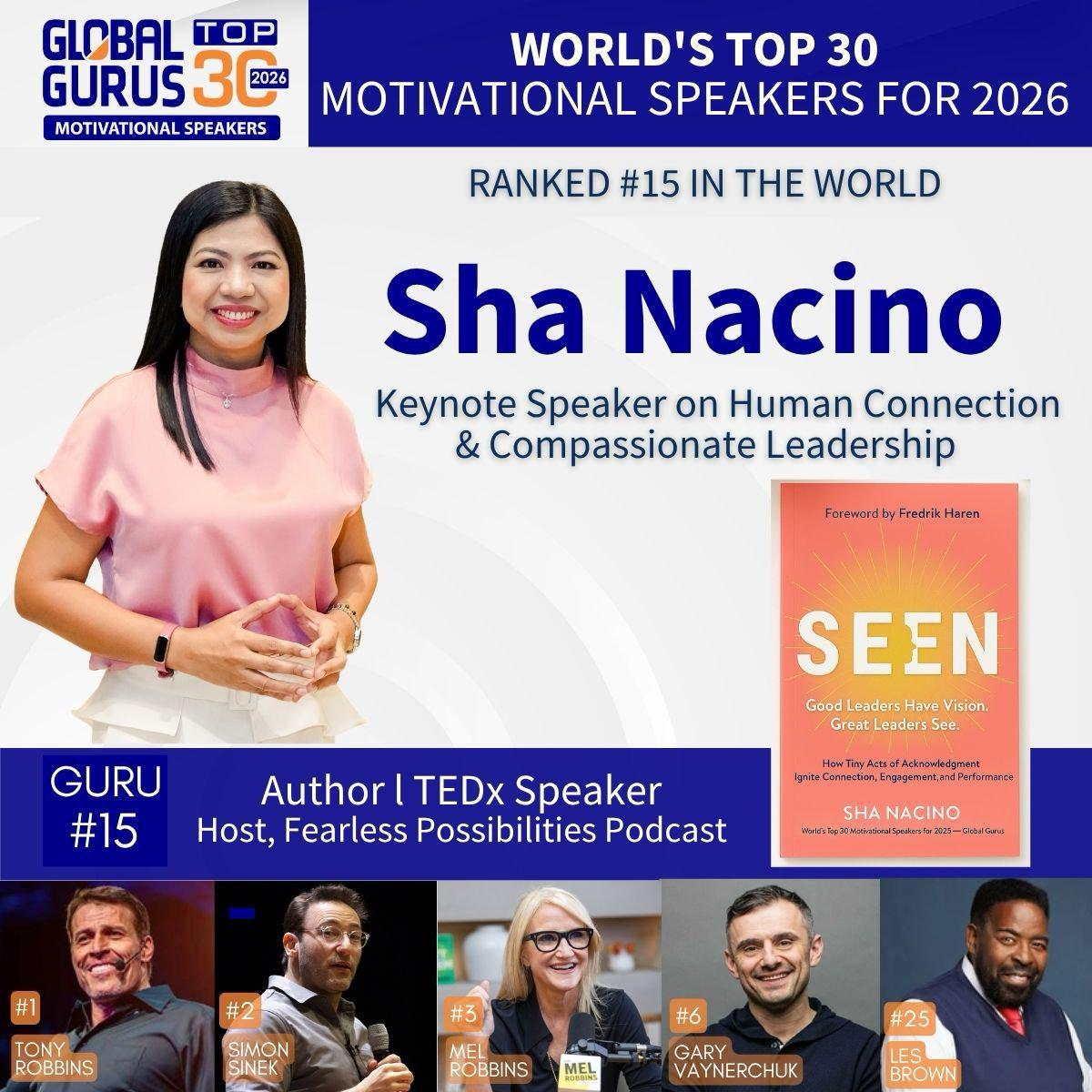 Sha Nacino — World's Top 30 Motivational Speaker 2026