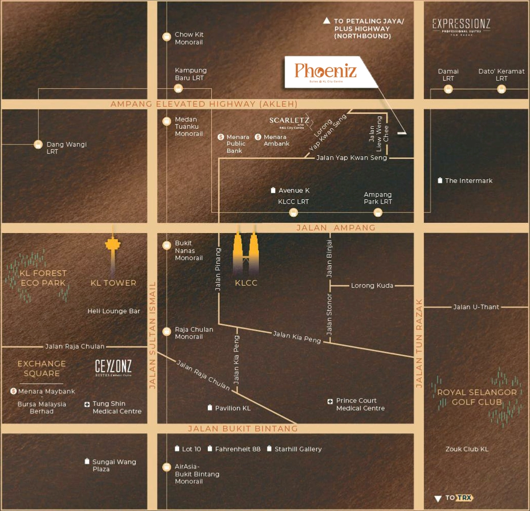 PHOENIZ KLCC EXSIM HUGOZ NEW PROJECT LOCATION